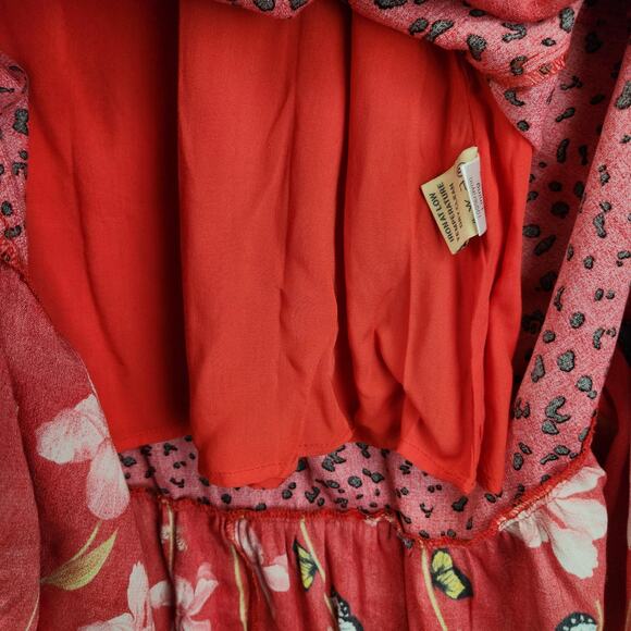 Dark Pink London ASOS Red Butterfly Print Women’s Dress Ruffled US SZ 6 EUC - Picture 7 of 16